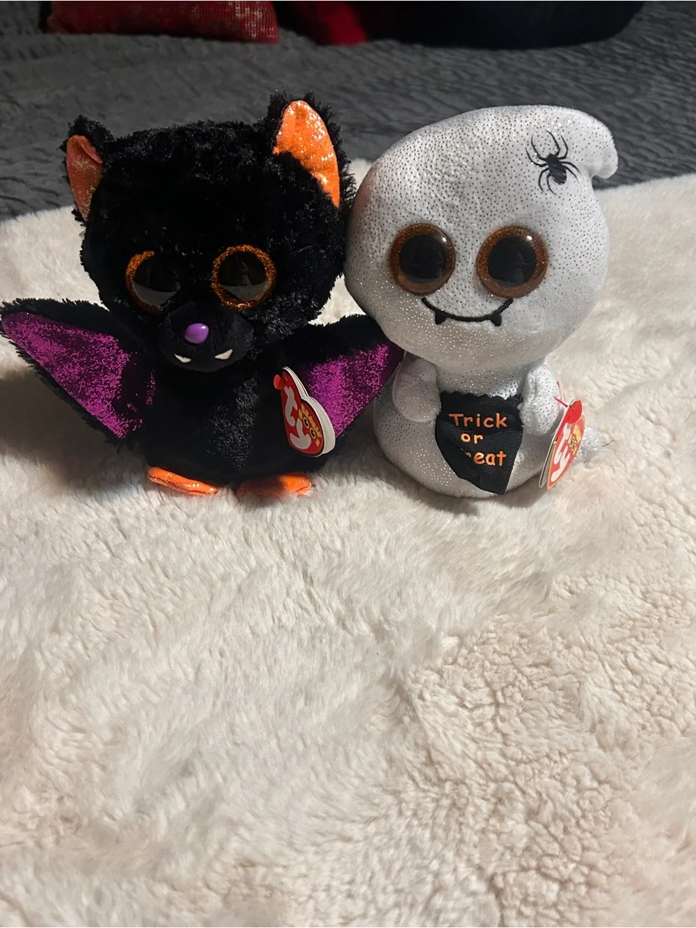 Ty Halloween Plush Bat and Ghost Pair - New